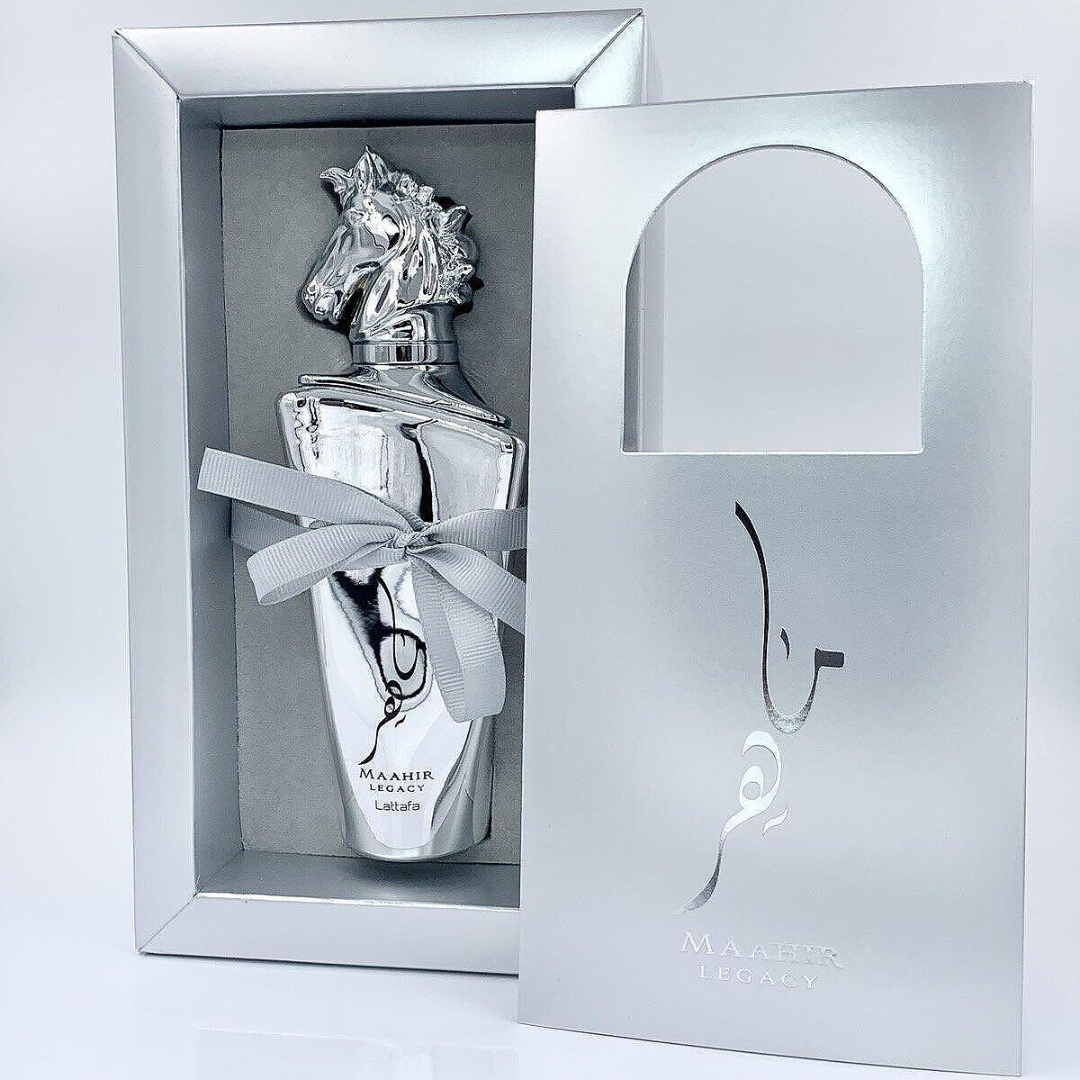 Maahir Legacy EDP Perfume árabe de Lattafa Perfumes y decants Lujo Perfume